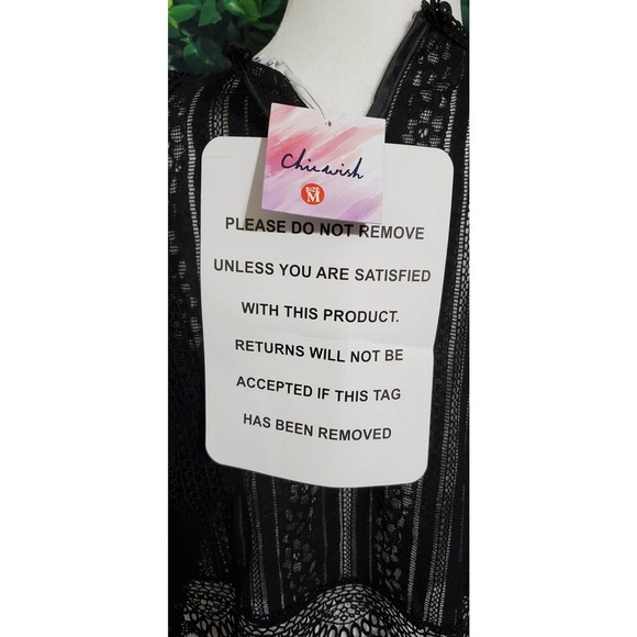 NWT ChicWish Crochet Lacey Sleeveless Croptop - Black M - Picture 7 of 10